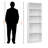 Lancashire Bookshelf with 5 Open Shelves in White Finish, 71.01" H X 24.46" W X 11.49" D