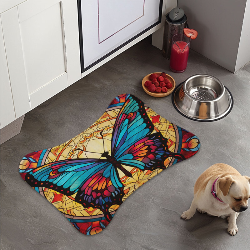 Tapis mosaïque en forme d'os papillon - 1 pièce, 18"
