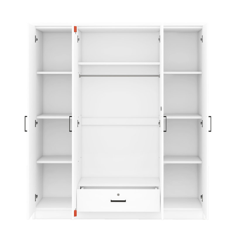 Armoire 4 portes blanche avec 1 tiroir