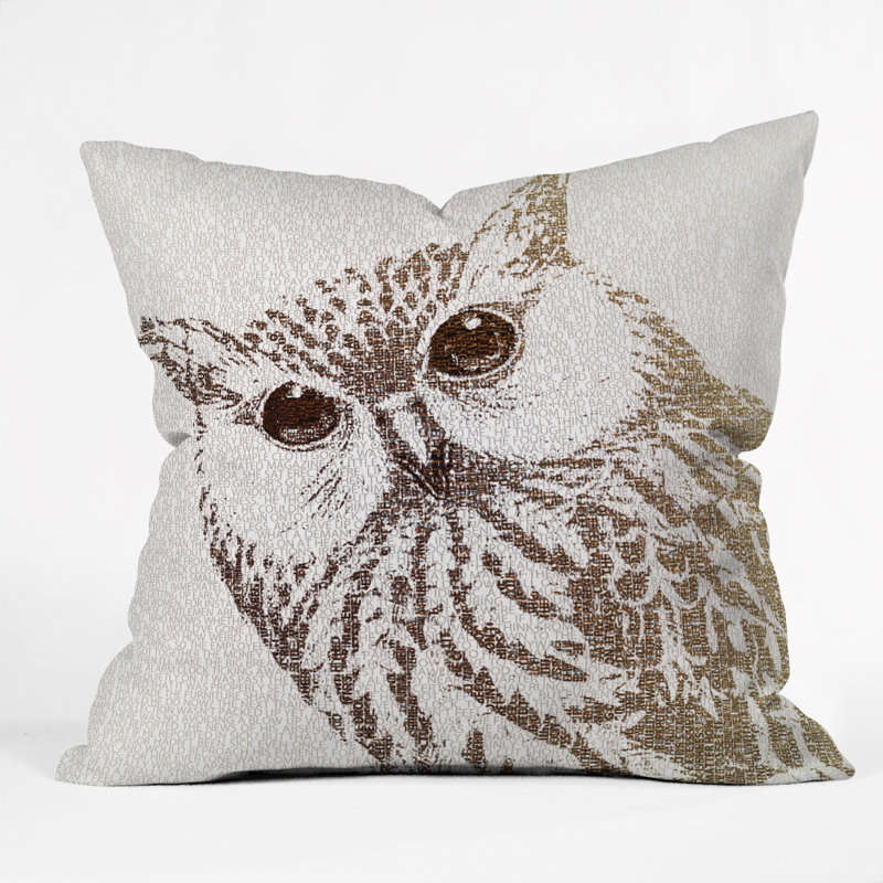 Coussin décoratif hibou belle the intellectuelle, 26 po x 26 po
