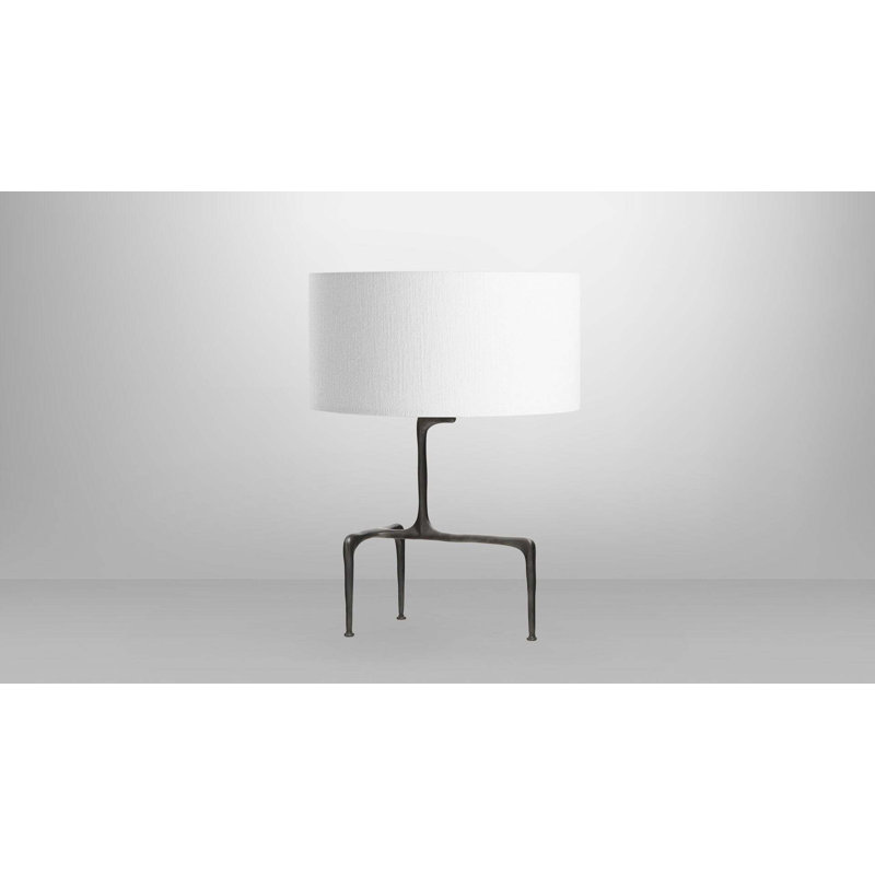 Braque Tripod Table Lamp, Dove Gray, Bronze