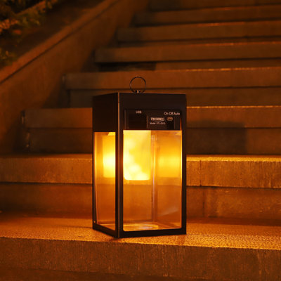 Solar Portable Lantern With Flame Effect