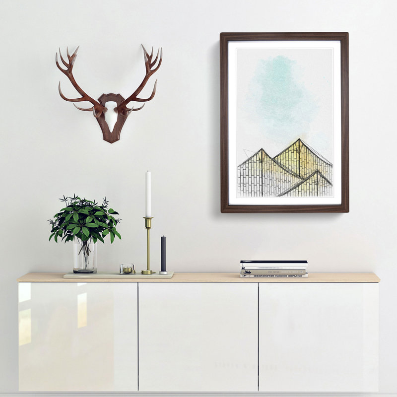 Sketching the Architecture Vol.40 - Picture Frame Drawing Print, Walnut Framed, 36cm H x 27cm W x 2cm D