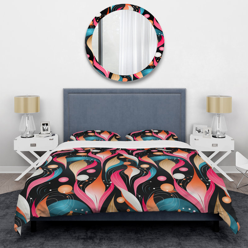 Ensemble de housse de couette Midcentury Modern Revival I - Midcentury, Housse de couette pour grand lit et 2 taies décor