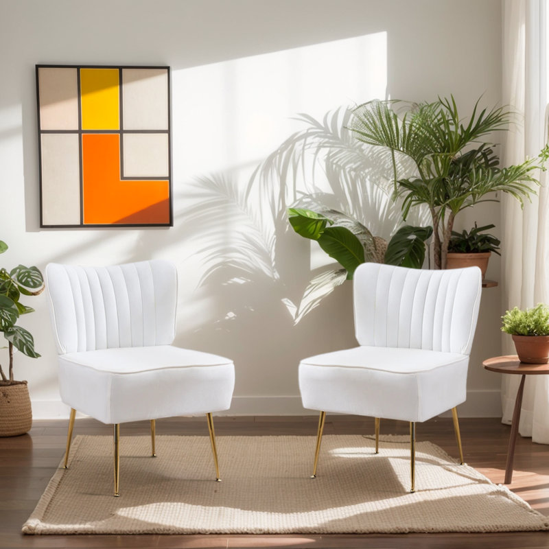Chaise d'appoint Brumm, Velours beige