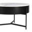Table basse moderne à plateau relevable avec rangement et 3 repose-pieds blanc et noir-1995286936