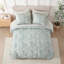 Ensemble de couette 7 pièces pour lit king size avec drap-housse, vert-134538606-134538607