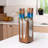 Rotating Magnetic Knife Block - Natural Acacia Hardwood Knife Stand with 360 Degrees Rotation -  Ultra Strong Neodymium Magnets - Universal Knife Holder Storage For Kitchen Counter