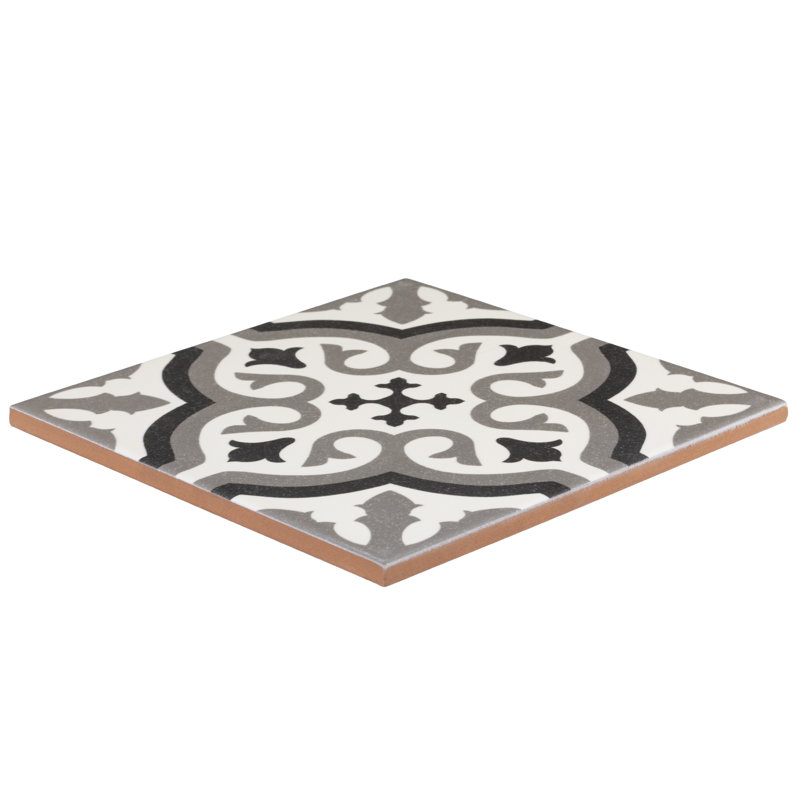 Carreau de céramique espagnol pour mur et plancher 8 po x 8 po Tradition, Gris