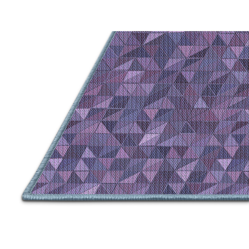 Tapis 100% à motifs lavables à la machine 2989 Pat1571 BLU, Rectangle 2 pi x 3 pi
