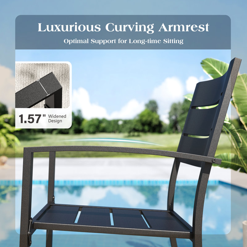 Stacking Patio Dining Armchair, 4