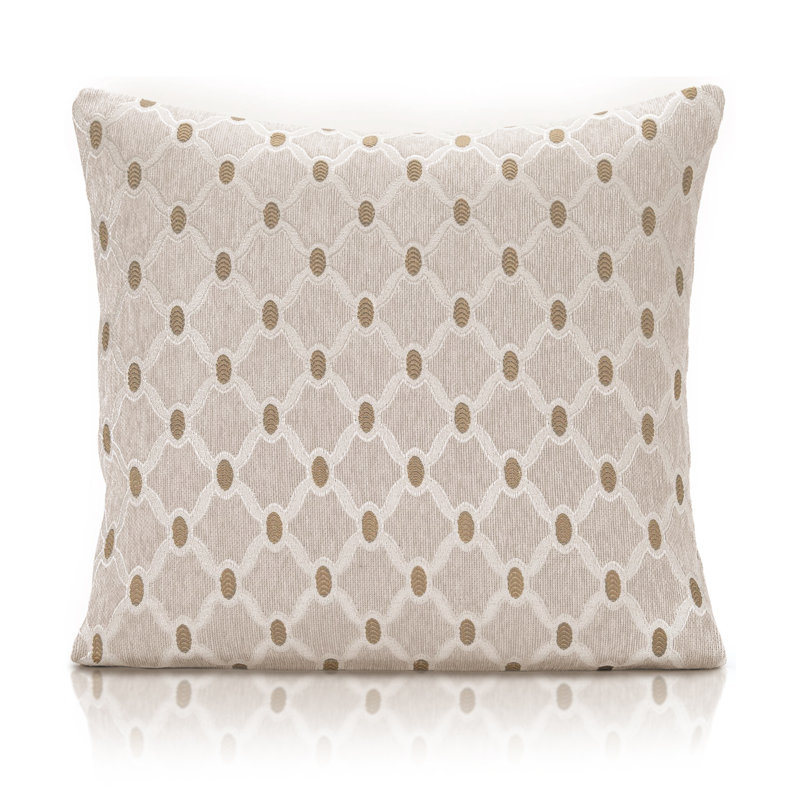 Beauville Geometric Square Throw Cushion, Cream, 55 x 55cm