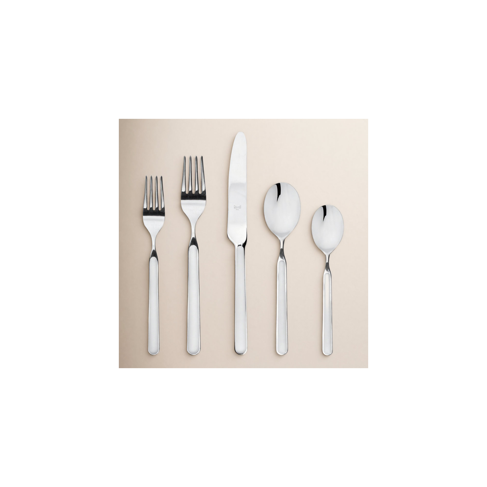 Fantasia Stainless Steel Flatware Set of 20 - Service for 4, Porcelain