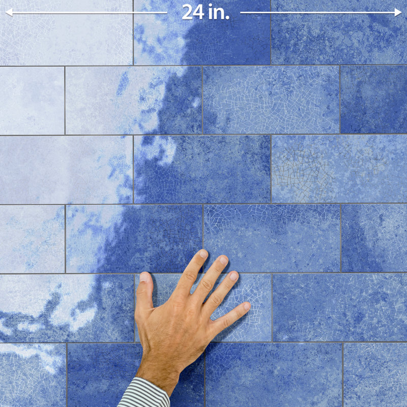 Myst 4 In. X 8 In. Ceramic Wall Tile, Blue