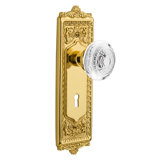 Egg & Dart Plate with Decorative Keyhole and Crystal Egg & Dart Knob