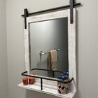 Gracie Oaks Lalana Wood Rectangle Mirror with Shelves & Reviews | Wayfair