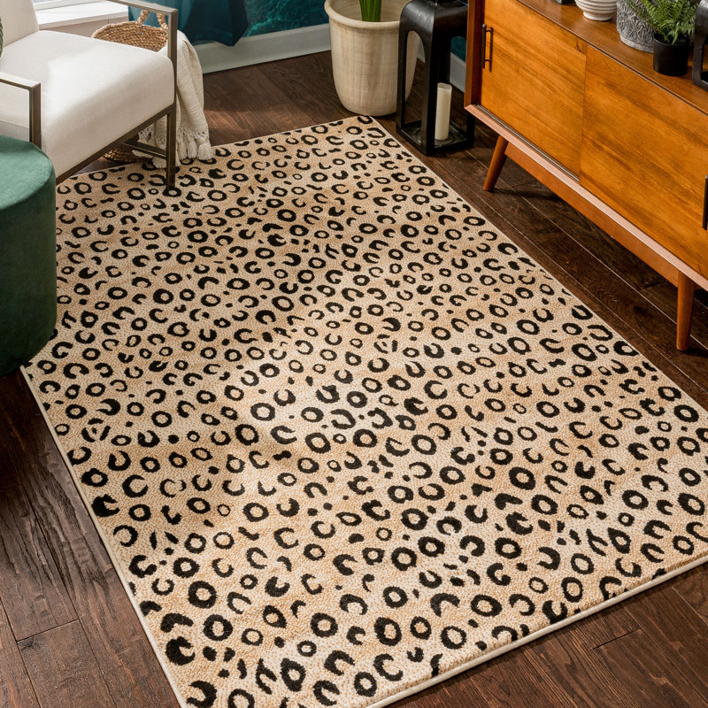 Tapis noir Moors, Rectangle 6 pi 7 po x 9 pi 6 po