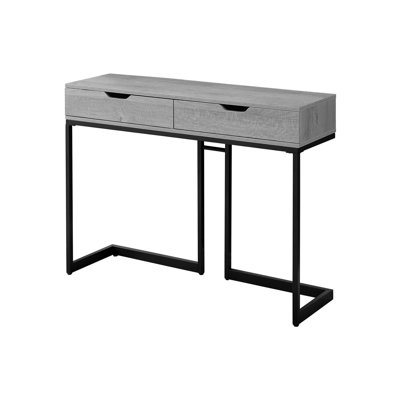 Mena Console Table, Narrow 12 X 42 Inch Gray Rectangular W 2 Drawers -  Benjara, BM320310