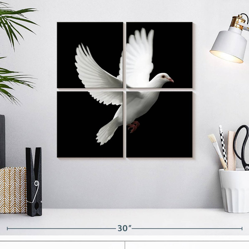 Brampt White Dove, 18" H x 18" W
