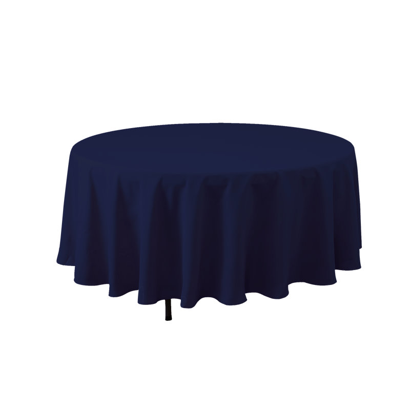 Kendleton Round Tablecloth, Navy, 132" x 132"