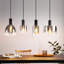 Pendant Light 4- Lights E27 Glass Chandelier with 4 Different shade Height Adjustable