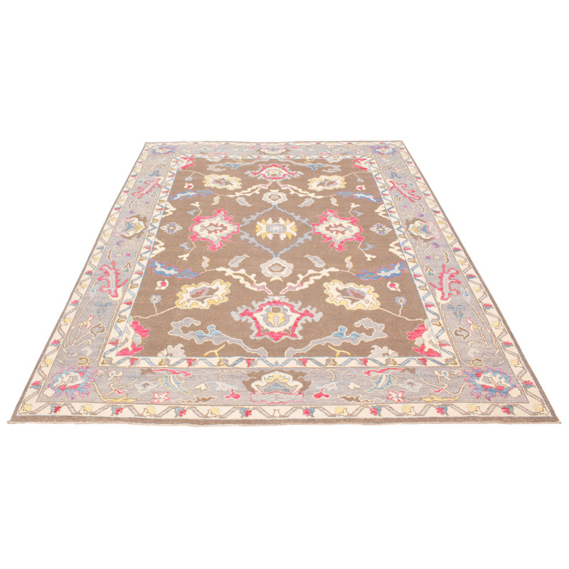 Tapis unique en laine noué à la main 9 pi 1 po x 12 pi 3 po nouvel âge Trystan - bleu / rouge / jaune
