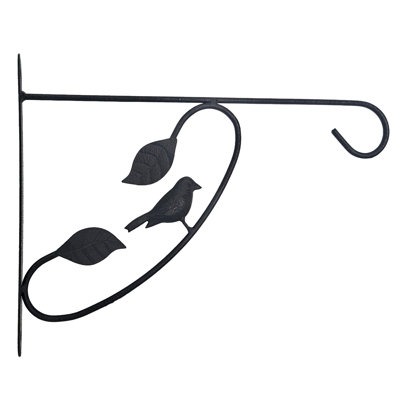 Support suspendu à volutes de 12 pouces avec accents d'oiseaux pour plantes Lanternes de jardin et articles de décoration convenant au porche de jardin Balcon, clôture, entrée de patio ou à l'intérieur