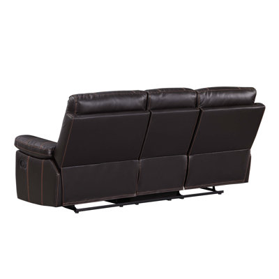 Global United Leather-Air Recliining Console Loveseat