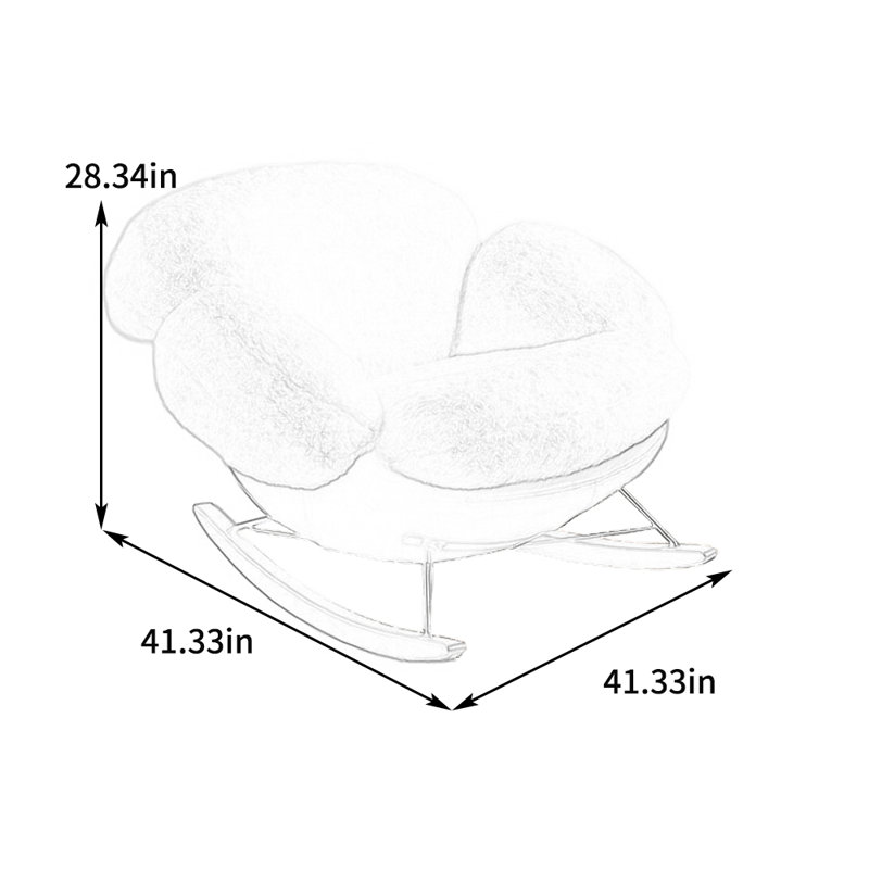 Chaise berçante ergonomique en molleton