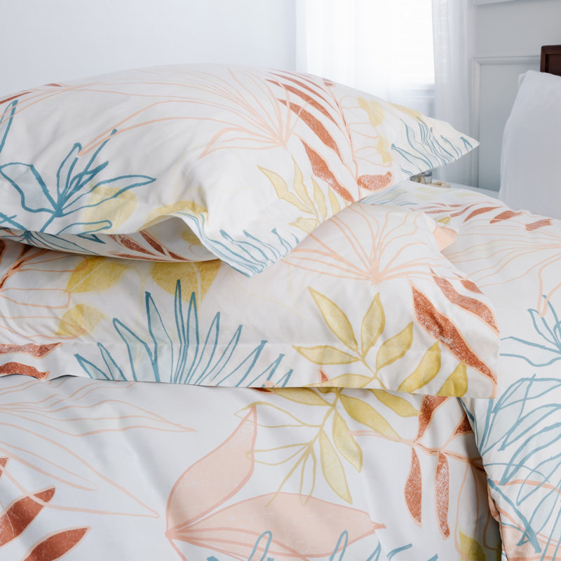 Tropic Leaf Oversized Microfiber Down Alternative Comforter Set by Southshore Fine Linens, Twin Comforter + 1 Standard Sham