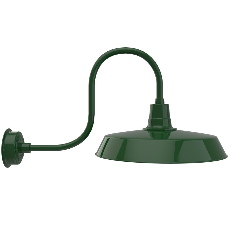 Luminaire de grange d'extérieur à DEL Haleigh, H 9 po x l 22 po x P 17 po, Vert rétro