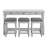 Gray Sofa Table With Three Stools