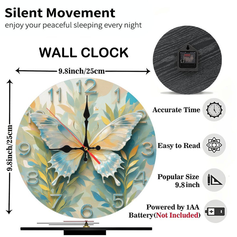 Horloge murale papillon