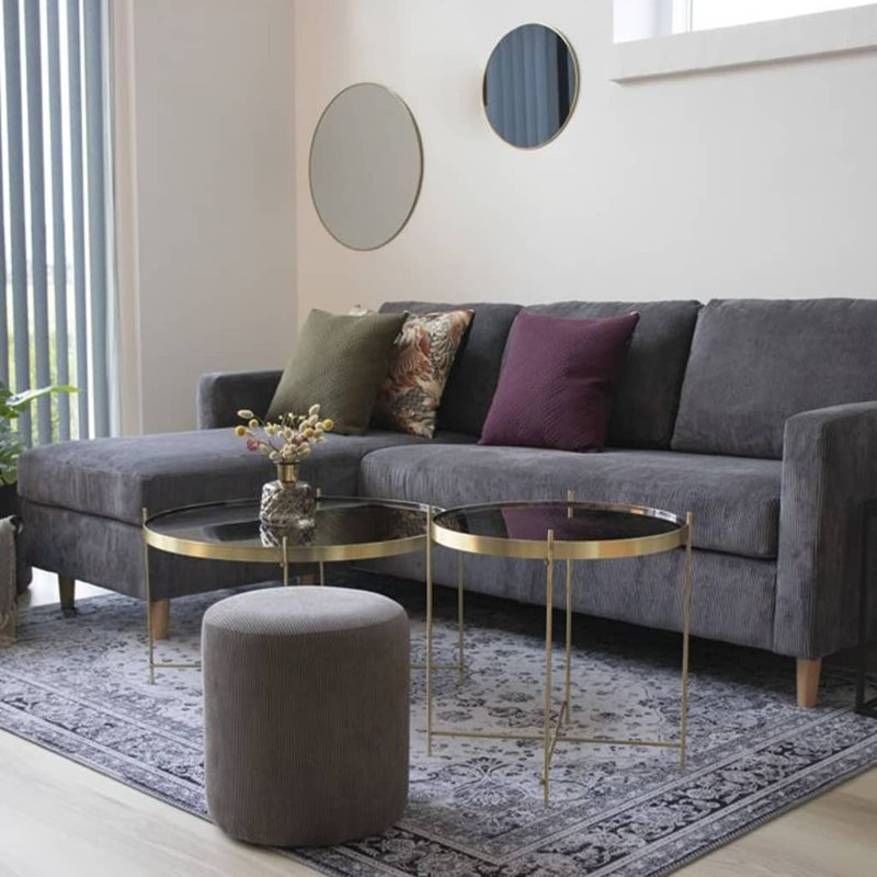Laetitia Flat Wall Mirror, 80cm H x 80cm W, Gold