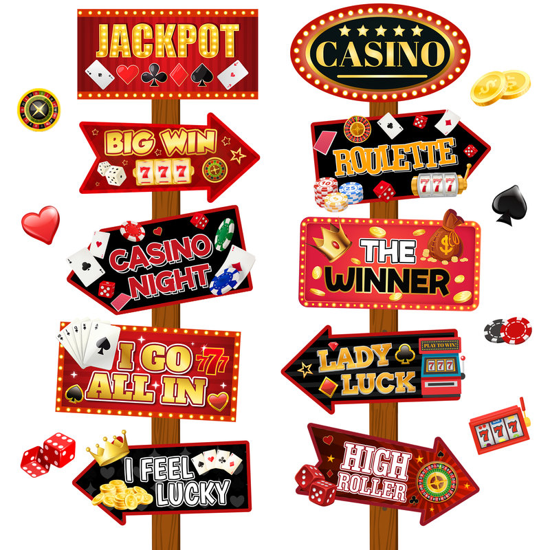Enseigne de fête de casino, 20 pièces de signe de fête de casino