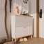 Armoire décorative, armoire à chaussures, étagère à chaussures étroite, armoire à chaussures avec 2 tiroirs rabattables