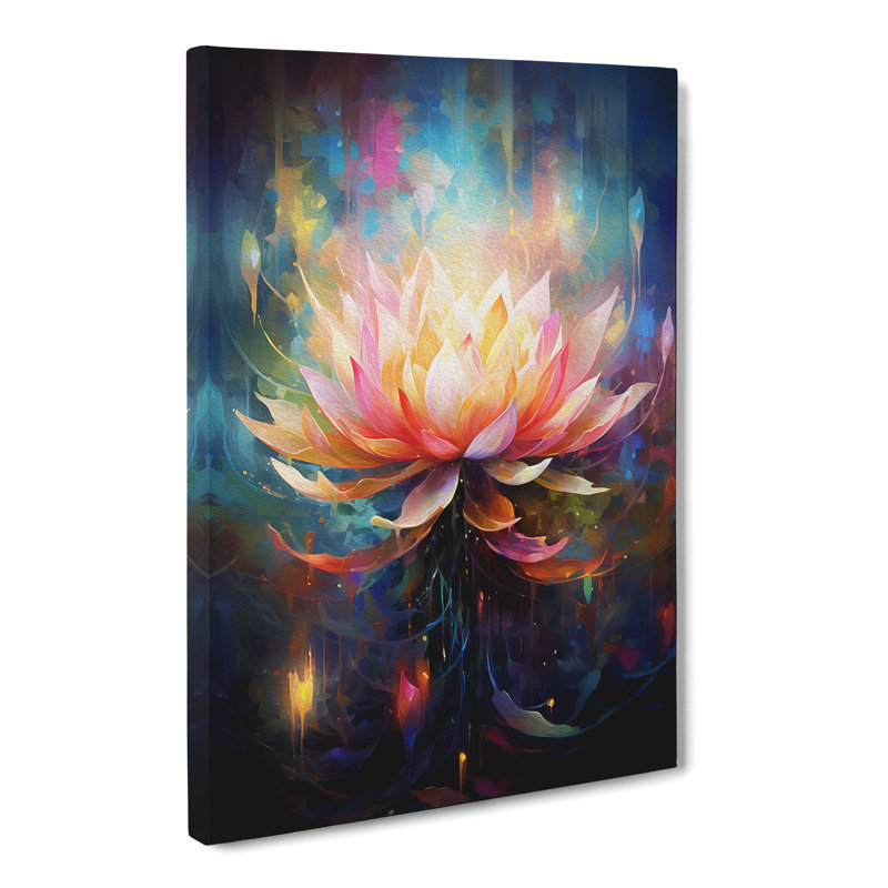 Lotus Flower Abstract - Wrapped Canvas Print, 60cm H x 40cm W x 3cm D