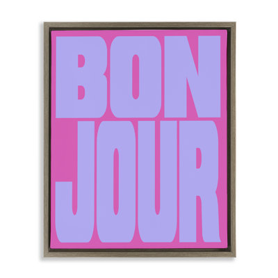 Bonjour Pink & Blue Floating Frame, design by House of Lulu