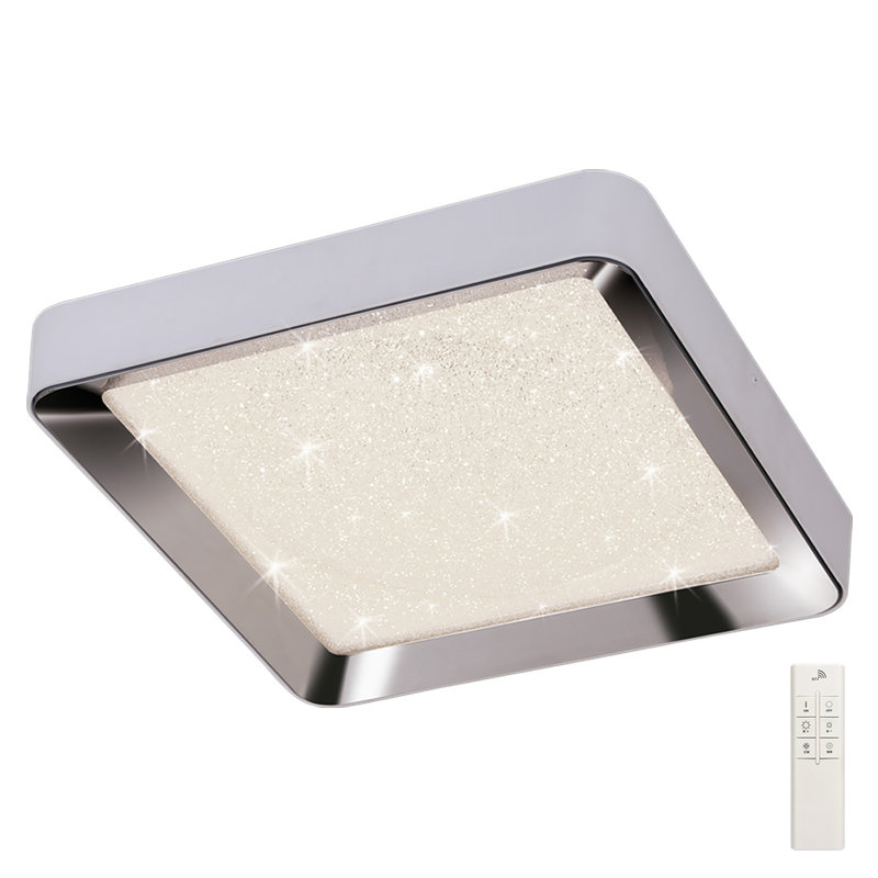Male Acrylic LED Flush Mount, 8.2cm H x 65cm W x 65cm D