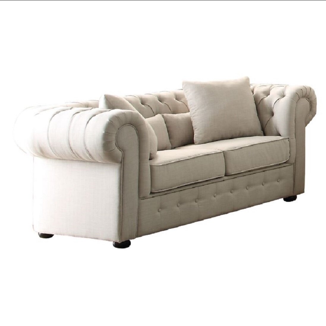 Zaffelare 74.75” Chesterfield Loveseat with Reversible Cushions