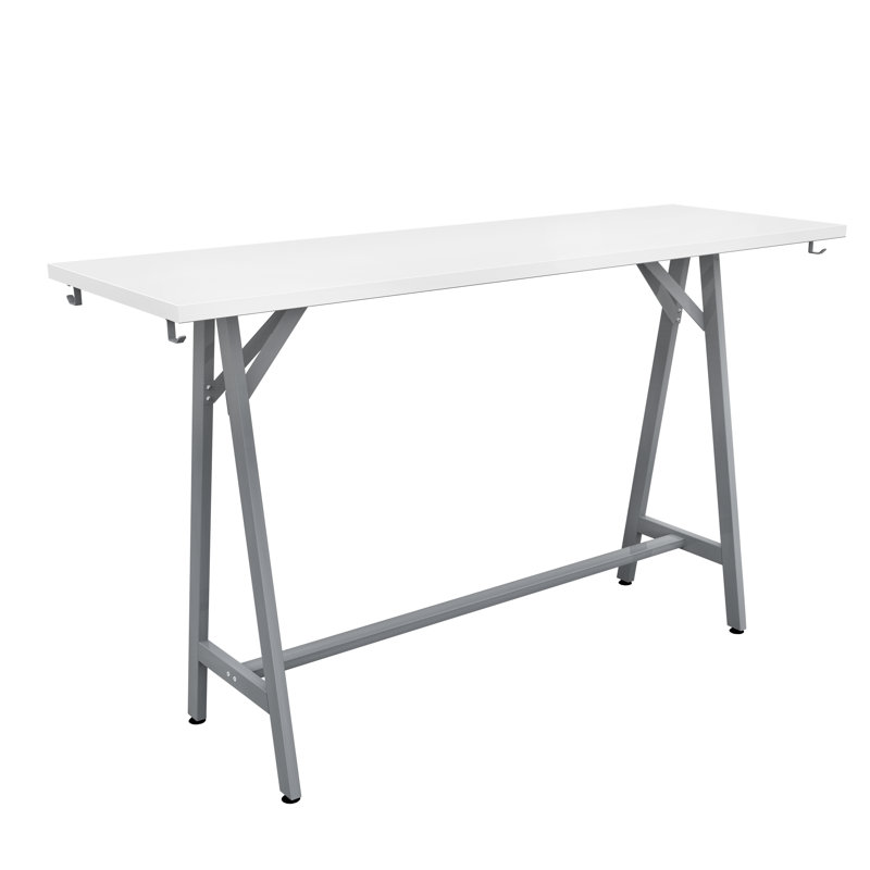 Table de travail Spark, surface de travail rectangulaire 72 po x 20 po, base argent H 42 po, H 42 po x L 72 po x l 24 po