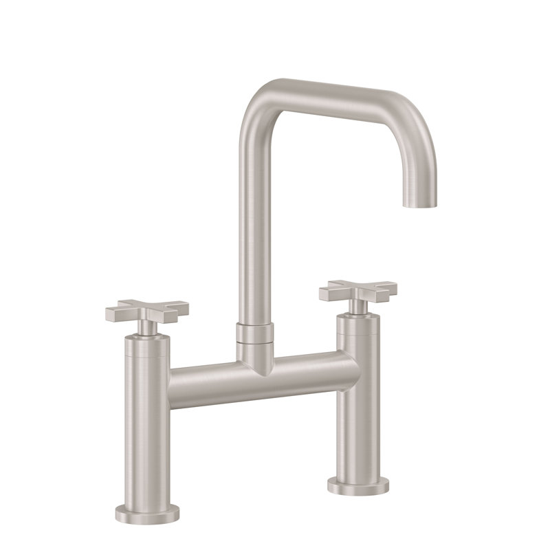 Bridge Kitchen Faucet - Quad, Polished Chrome, Without Side Spray, 45 Series Cross Handle