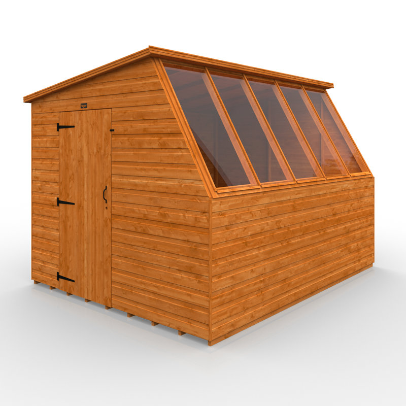 Solid Wood Shiplap Pent Garden Shed, 10ft. W x 8ft. D