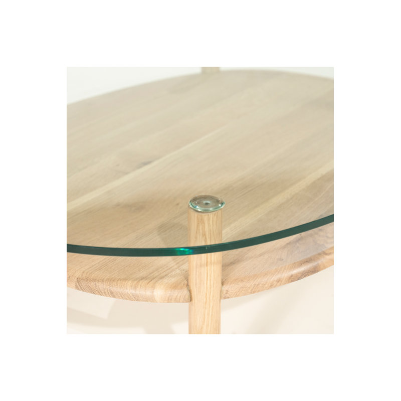 Cleo Glass Coffee Table, Natural