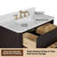 Meuble-lavabo flottant 36 po avec lavabo, meuble-lavabo mural cannelé, comptoir en faux marbre, tiroir à fermeture en douceur, entièrement assemblé, chêne noir-56160961-56160988