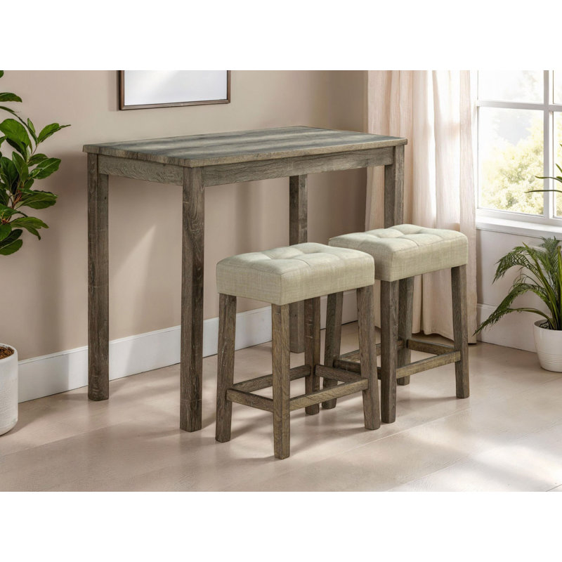 Ensemble de salle à manger avec tabourets et siège capitonné