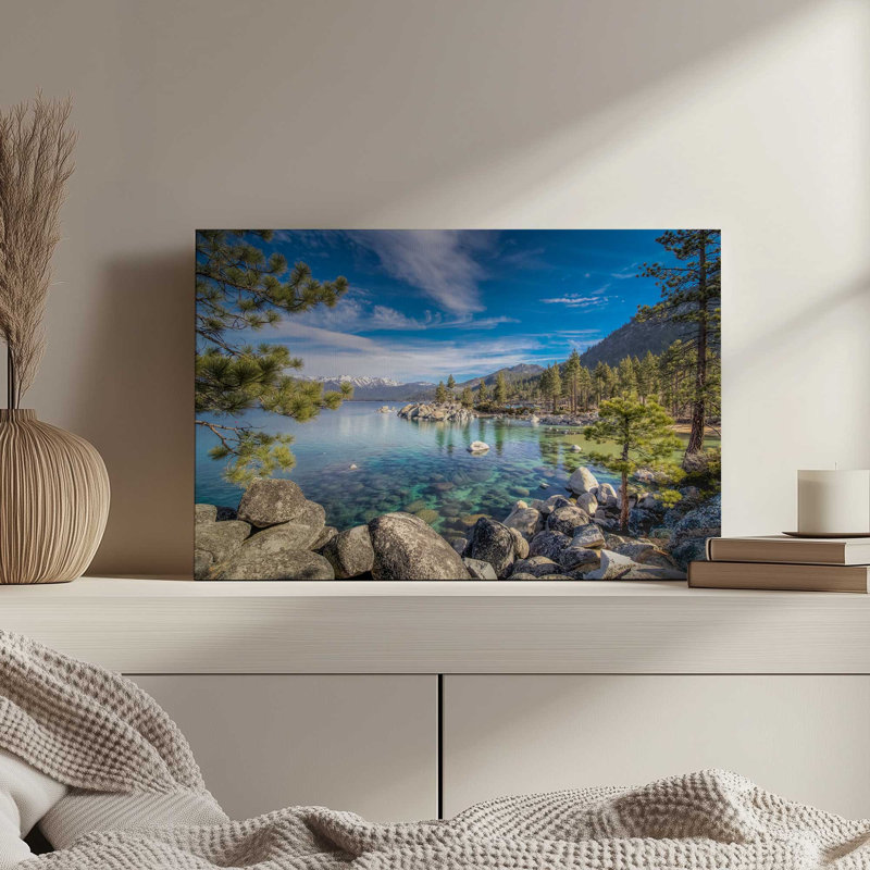 Lake Tahoe Machine-Made Photographic Print , 32" H x 48" W, Wrapped Canvas, No Frame
