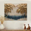 «Golden Aqua Palms On The Beach II», art mural bois de palmiers et de palmiers - sur bois de pin naturel-1083221576