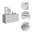 Commode double 6 tiroirs, plateau supérieur, blanc-2025792009