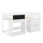 Lit mezzanine bas avec bureau roulant, tablette et tiroirs-1259953986